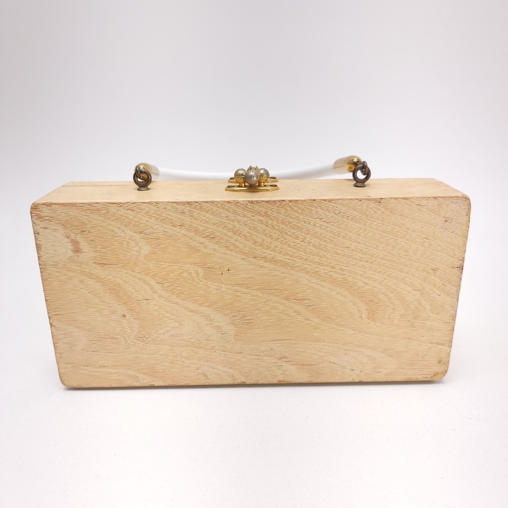 Enid Collins Of Texas 1960's Wood Box Purse "mira flores" Boho‎ Vintage Handbag - Picture 4 of 11